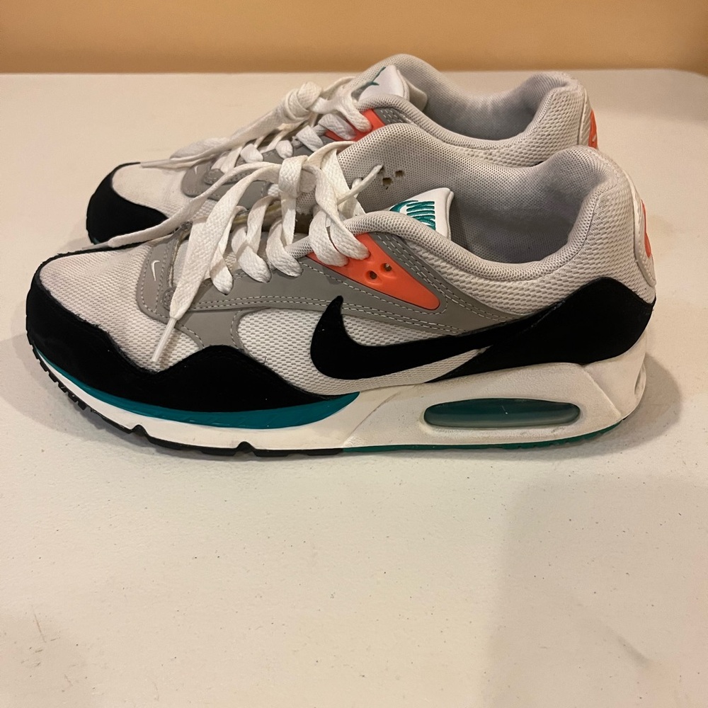 Nike Kids' Air Max Sneakers - White, Black, and Orange Accents